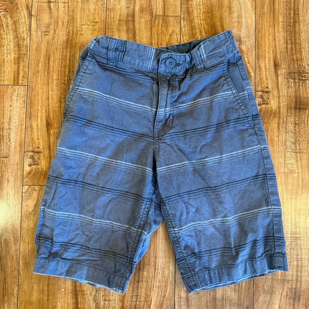 Old Navy Boys Gray Striped Shorts Waist Adjustable Size 8